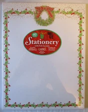 Gartner Studios Christmas Stationery Glitter Wreath Holly Foil Accents New
