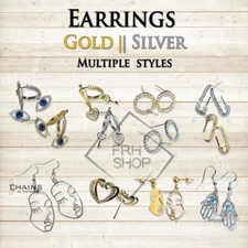 Earrings Gold or Silver Plated 925 Zirconia Crystal Girls Cute Jewelry Pair ✨👂