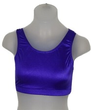 Crop Top SPANDEX Sports Bra New Dance Costume PURPLE Child Large