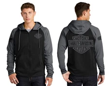 Black Zip Hoodie Harley Davidson Husband Gift Zip Sweatshirt Performance Fleece