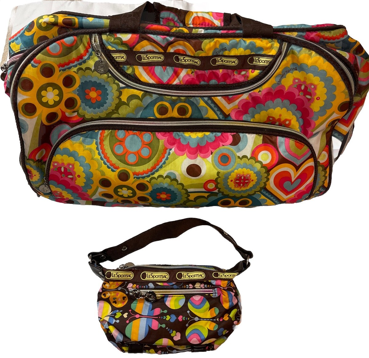 LeSportsac Women's Flower Spring Hand Bag & Rolling Duffle