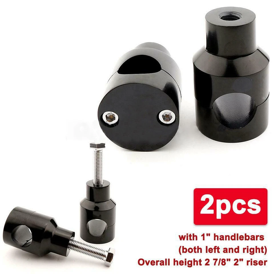 Elevadores de manillar de motocicleta de 25 mm de diámetro para Harley Dyna Sportster Softail Foto 2 de 4