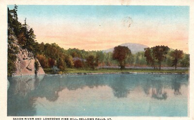 Postcard VT Bellows Falls Saxon River and Lonesome Pine Hill WB Vintage PC K4910