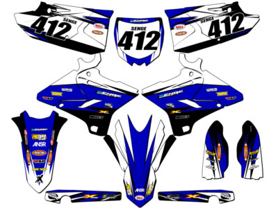 2008-2014 fits POLISPORT RESTYLE YZ 250 2-STROKE VELOCITY Blue Senge Graphics...