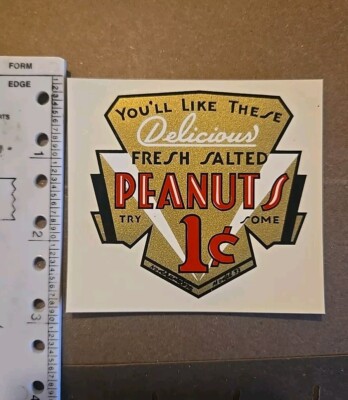 1 Cent Northwestern Model 33 Peanut Try Some Vending Machine WATERSLIDE Decal 