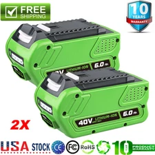 2x Replace6.0AH For Greenworks 40V G-MAX Lithium Battery 29462 29252 29472 29482