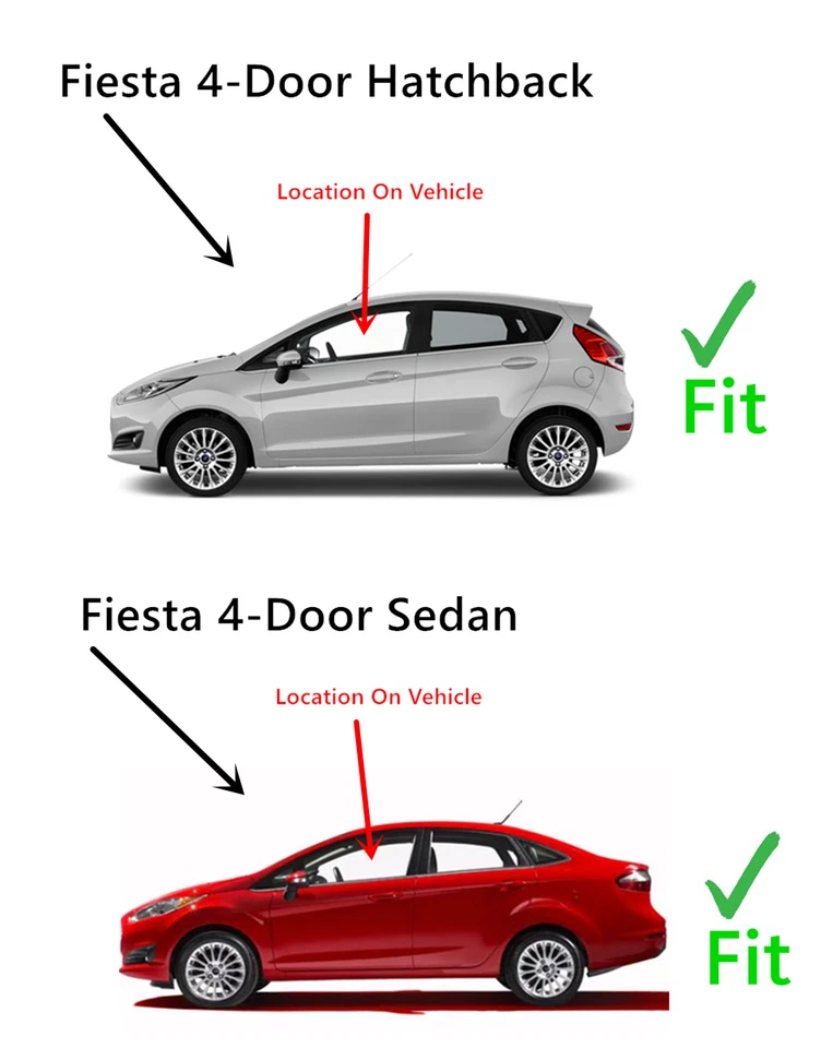 Fits 2011-2019 Ford Fiesta Driver Side Left Front Door Window Glass - Imagem 2 de 3