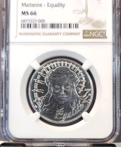 2018 FRANCE SILVER 20 EURO S20E MAIANNE EQUALITY NGC MS 66 GEM BU TOP POP 1 - Picture 3 of 5