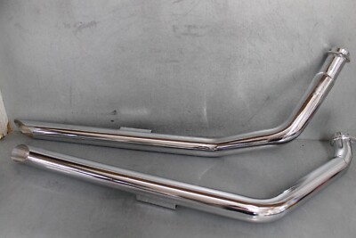 for Harley Davidson V Factor Chrome 2'' Slash Cut Drag Pipes 90024 1978-84 Shovel