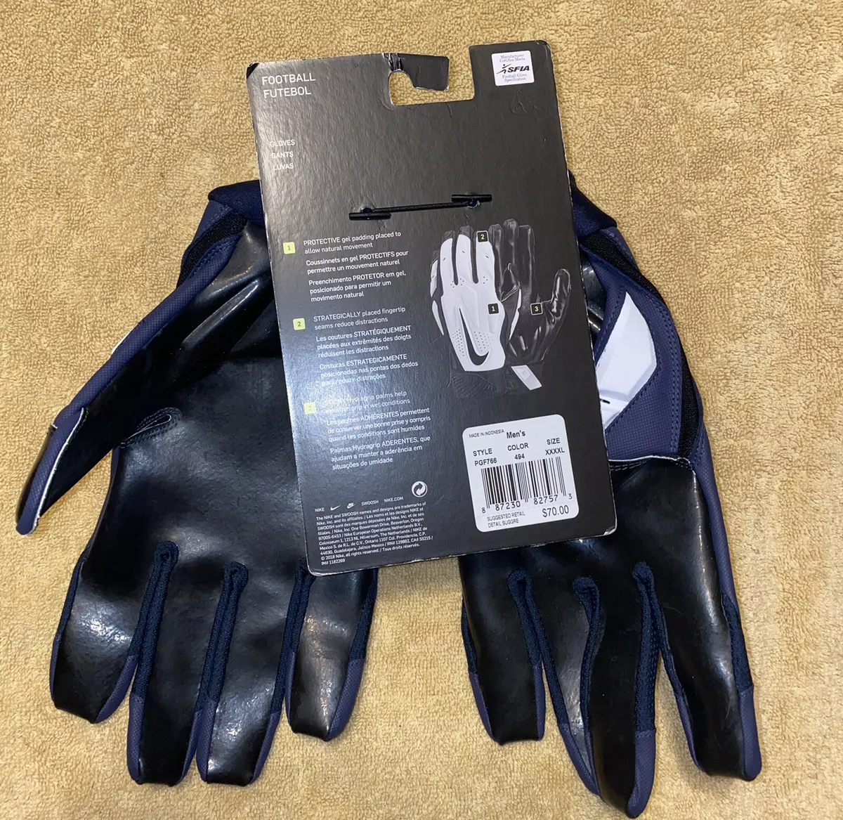 Blue lineman store football gloves