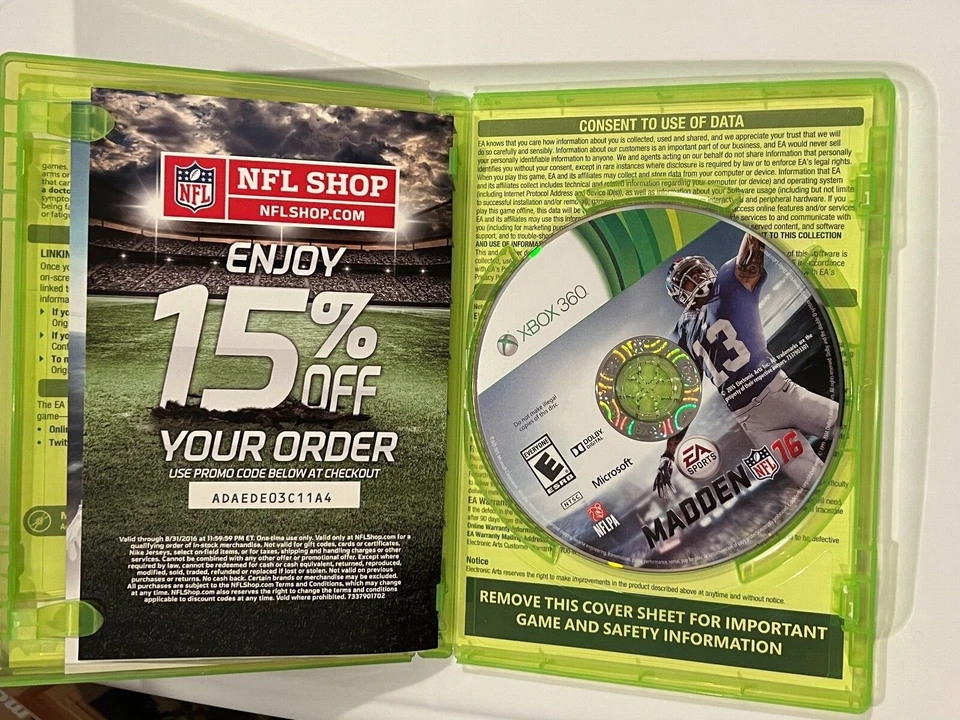 Hand Signed on Cover by PHIL SIMMS XBOX 360 Madden NFL 16 Football - Image 3 of 3