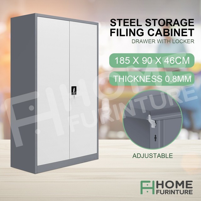 185cm Filing Cabinet File Steel Storage Lockable Cupboard 4 Adjustable Shelves For Sale Online Ebay