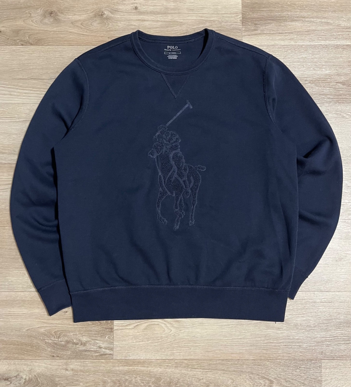 Polo Ralph Lauren Felpa Blu Pony Grande Logo Taglia Media