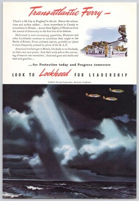 Lockheed Hudson Bomber Transatlantic Ferry 1941 Vintage Print Ad