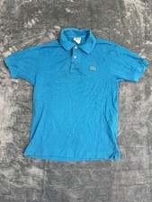 Lacoste Mens Blue Short Sleeve Polo Shirt Size S Slim Fit Cotton Classic Logo