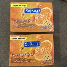 Softsoap Sweet Honeysuckle Orange Peel Bar Soap 4 Bars 3.9 oz Lot of 2 New