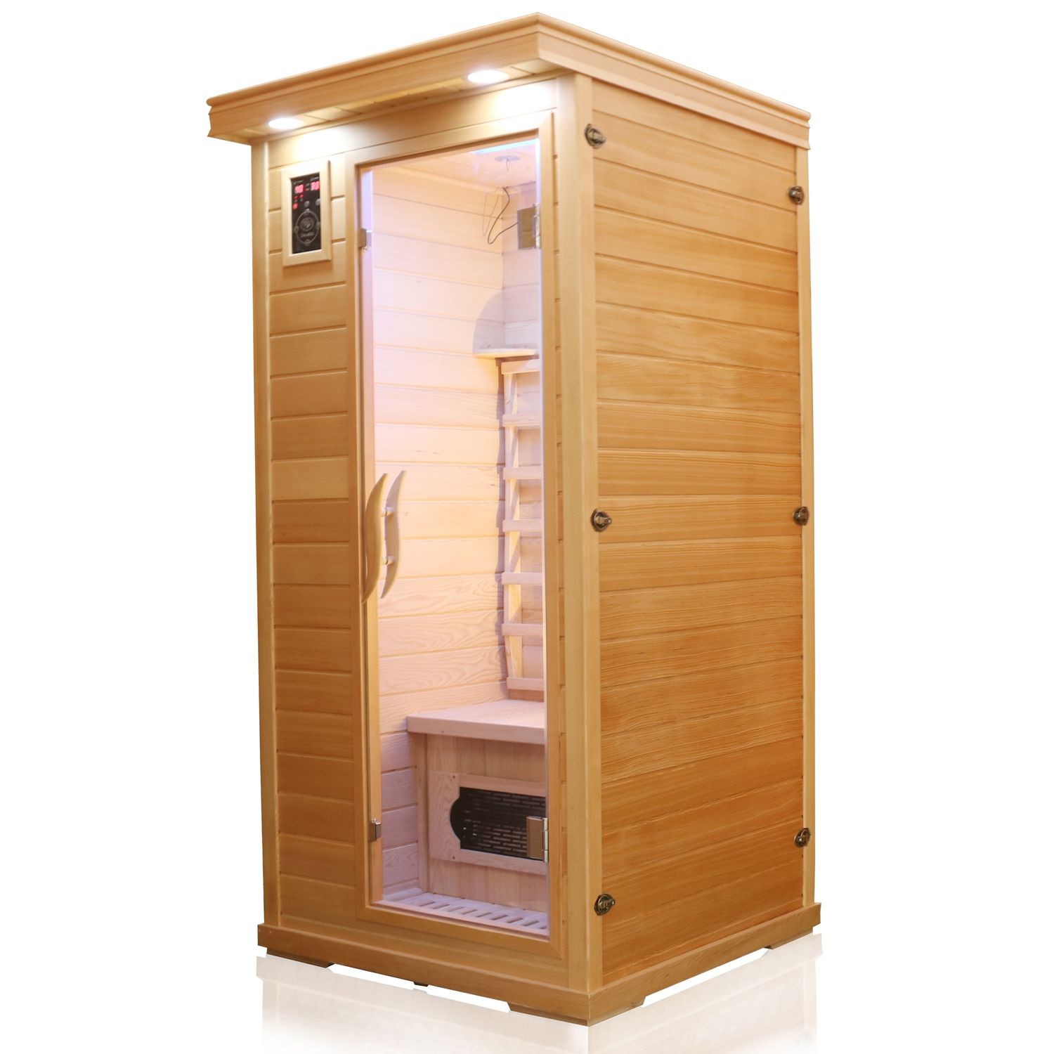Dewello Infrarotsauna Windsor 90 Wärmekabine für 1 Person Keramikstrahler Sauna
