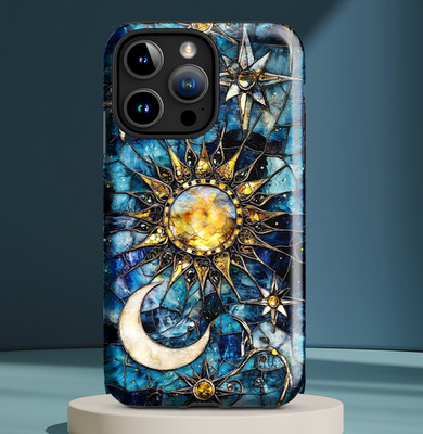 Celestial Sun Moon Stars Cell Phone Case 5 fits select iPhone  & Samsung  models