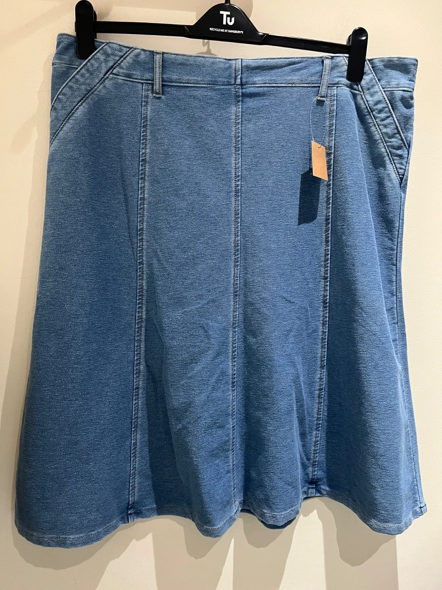 Seasalt Cornwall Womens Blue Cotton A Line Skirt Size 10 | UK