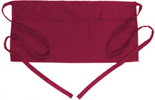 Waist Apron with 3 Pockets - Black Waitress Waiter Server Short Aprons