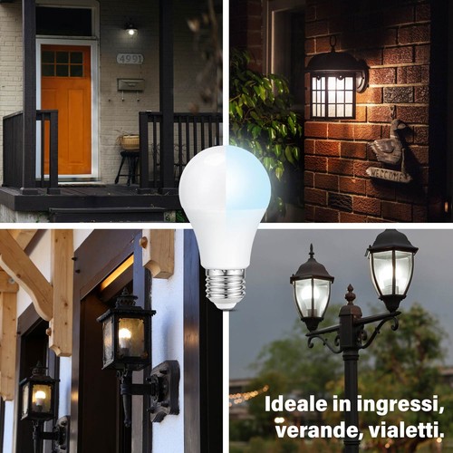 Lampadine LED Crepuscolare 9W E27 Chip Samsung ON OFF Auto Lampadina Luminosa - Foto 4 di 6