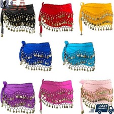 Belly Dance Skirts Set 8 Colors W/ Coin Detail Hip Scarves Performance New