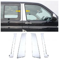 Chrome Door Pillar Trims 4 pcs VW T6 Transporter Multivan Caravelle 2015 to 2020