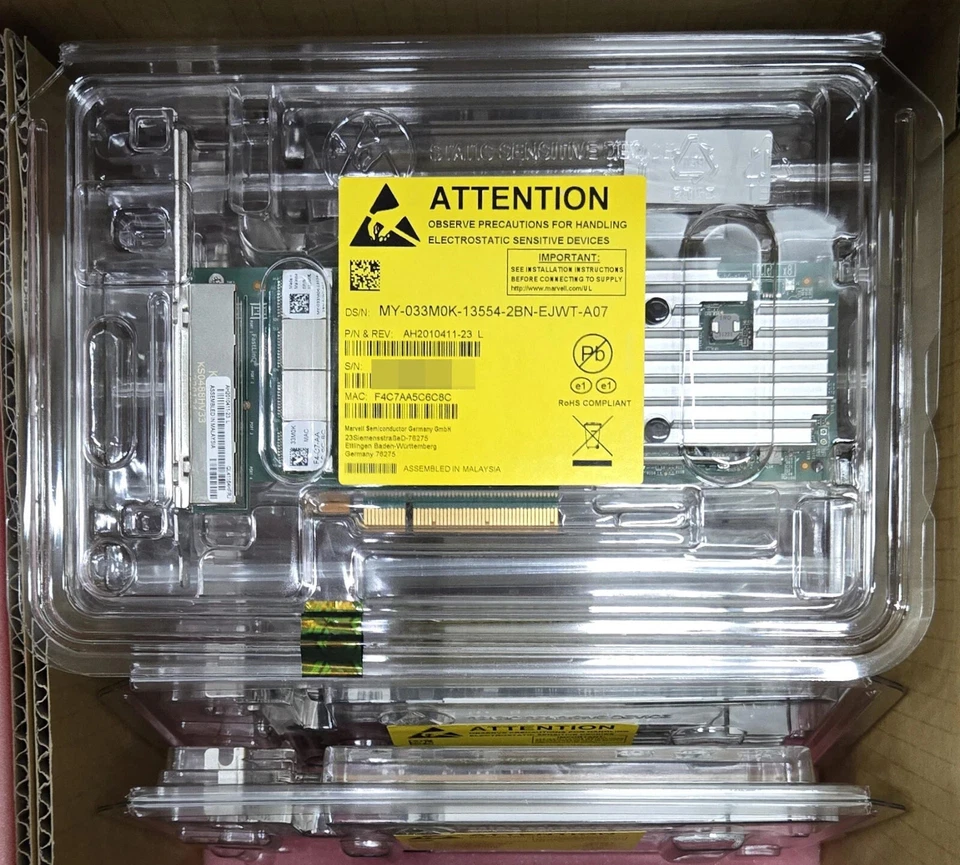 Dell Qlogic QL41164HFRJ Quad Port 10GbE RJ-45 10GBase-T Network Card 33M0K - Image 2 of 4