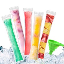 XSEXO 100 Pcs Pop Mould Bags - BPA Free Ice Pouch with Multicolored 