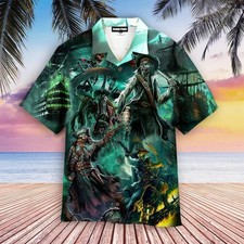 Skull Pirates And Ghost Ships Hawaiian Shirt