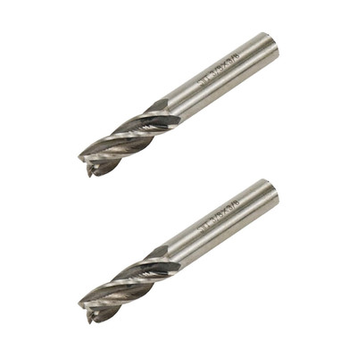 Square End Mill 3/8'' Cutting Dia X 3/8'' Shank Dia 4 Flute Straight End Mill Cut