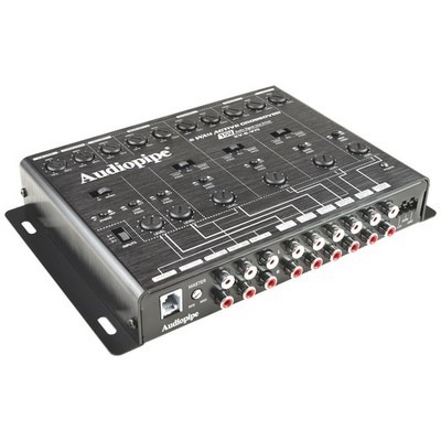 Audiopipe 6-Way Active Crossover (XV-6-V15), Multiplier Switch, Compact, Powe...