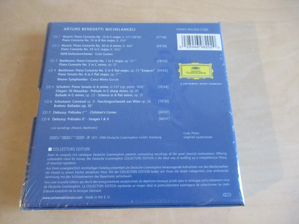 A. Benedetti Michelangeli-Mozart, Brahms, Chopin u.a.-sealed 8er OVP DGG CD Box - Bild 2 von 3