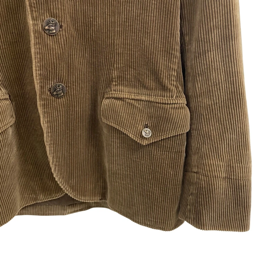 Vintage Ralph Lauren Blue Label Corduroy Button Up Blazer Jacket Brown Womens 4 - Image 4 of 4