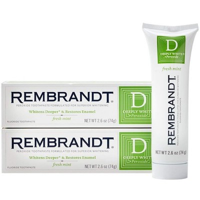 Rembrandt Deeply White + Peroxide Whitening Toothpaste, 2.6 Ounce (Pack of 2)