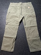 Carhartt Carpenter Pants Men 40x30 Army Green Relaxed Fit B324 ARG Work Twill