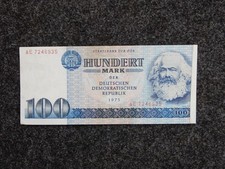 Geldschein BANKNOTE 100 DDR-Mark 1975 Karl Marx, Staatsbank DDR, sehr gut