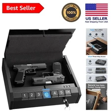 Durable Carbon Steel Biometric Gun Safe – Protects Two Pistols with Quick Access