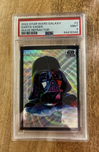 2022 TOPPS CHROME STAR WARS GALAXY WAVE REFRACTOR #2 DARTH VADER #/99 PSA 9 - Picture 3 of 5