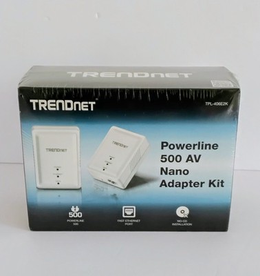 New TRENDnet Two TPL-406E2K Powerline 500 AV Nano Adapter Kit