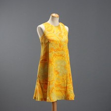Abito Sartoriale Vintage Seta Fantasia Geometrica Taglia M Anni 60 Originale