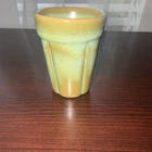 Frankoma Pottery ?06 Green/Brown 3" Shot Glass/Tumbler (VINTAGE)