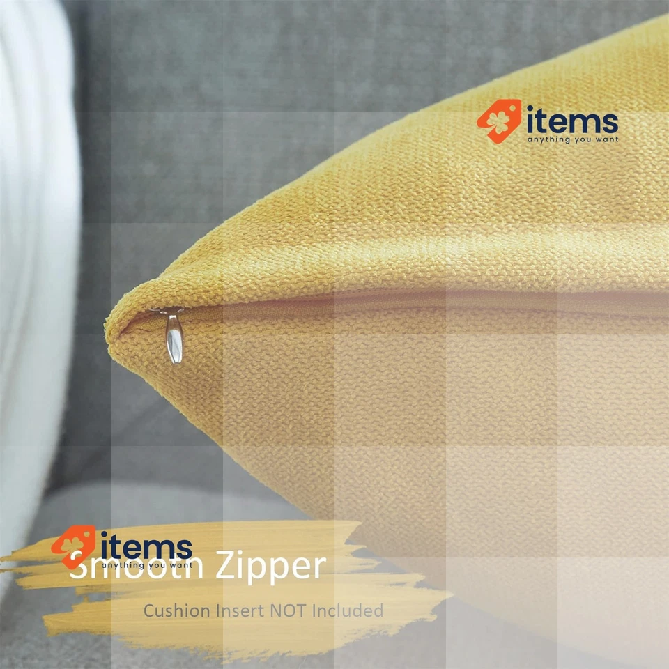 Topfinel Funda de Cojín Decoración Habitación Salón Coche Hogar (Mostaza Yellow) - Imagen 2 de 3