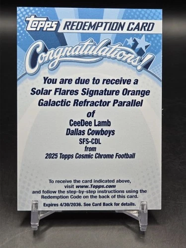 2025 Topps Chrome CeeDee Lamb Chrome Autographs (RAW)