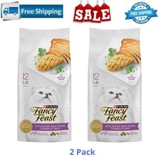 2 PACK Fancy Feast Dry Cat Food with Savory Farm-Raised Chicken Turkey, 12 lb