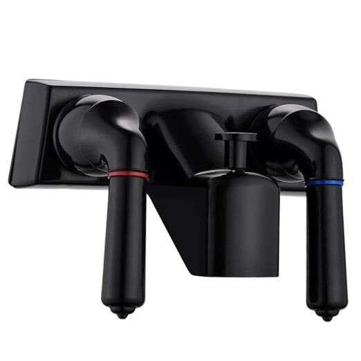 RV Shower Faucet, 4" RV Camper Tub & Shower Faucet Valve Diverter, Leak & Black