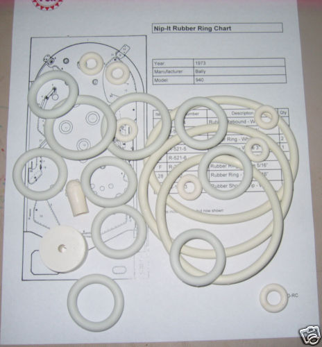Kit de anillo de goma para máquina de pinball Bally Nip-It 1973 - Imagen 1 de 2
