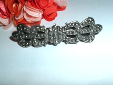 Vintage Beaded Steel Buckle Hair Barrette