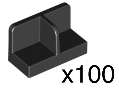 LEGO 93095/18971 - 1x2 Panel w/ Center Divider-Heel Protector Black New Qty 100