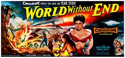 WORLD WITHOUT END (1956) - 24 sheet billboard fully restored movie poster!